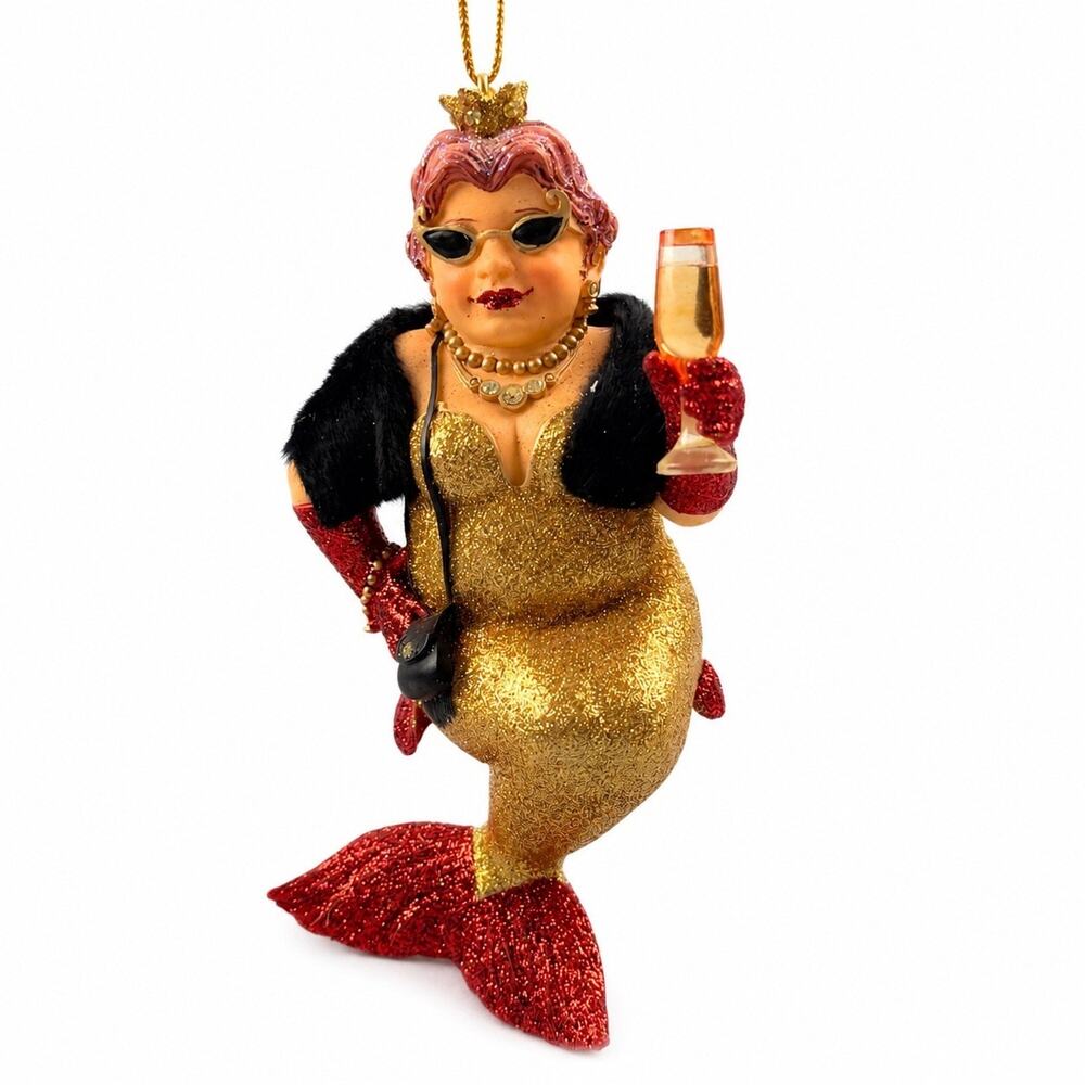 December Diamonds Miss Champagne Mermaid Retired Hard to Find Ornament 2006